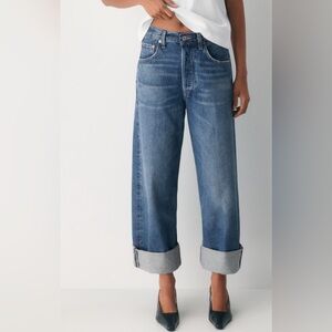 Citizen of Humanity Cropped Cuffed Blue Jeans
